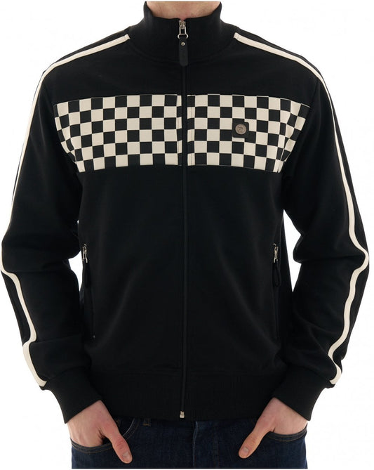 Trojan Chequerboard Track Top Black