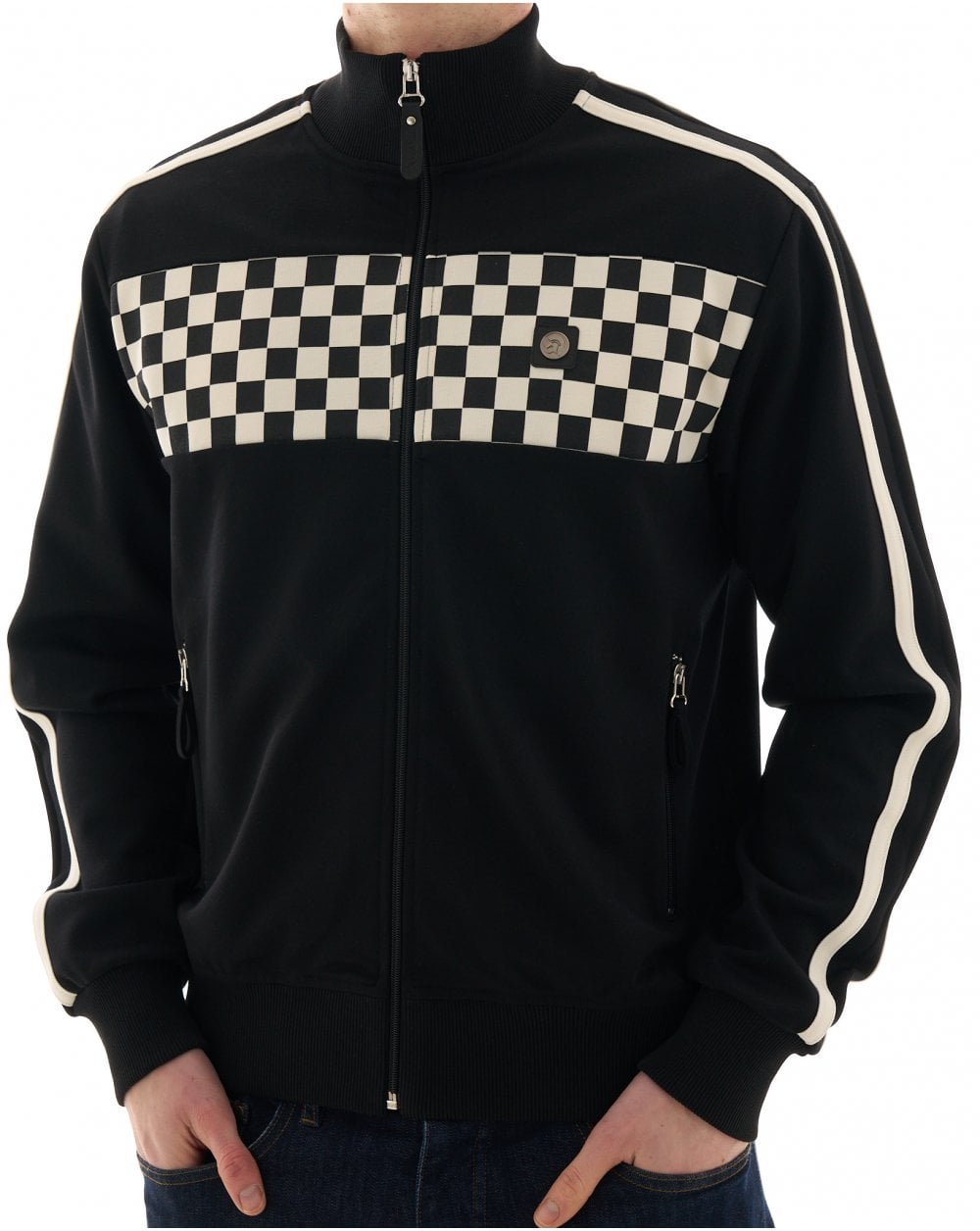 Trojan Chequerboard Track Top Black