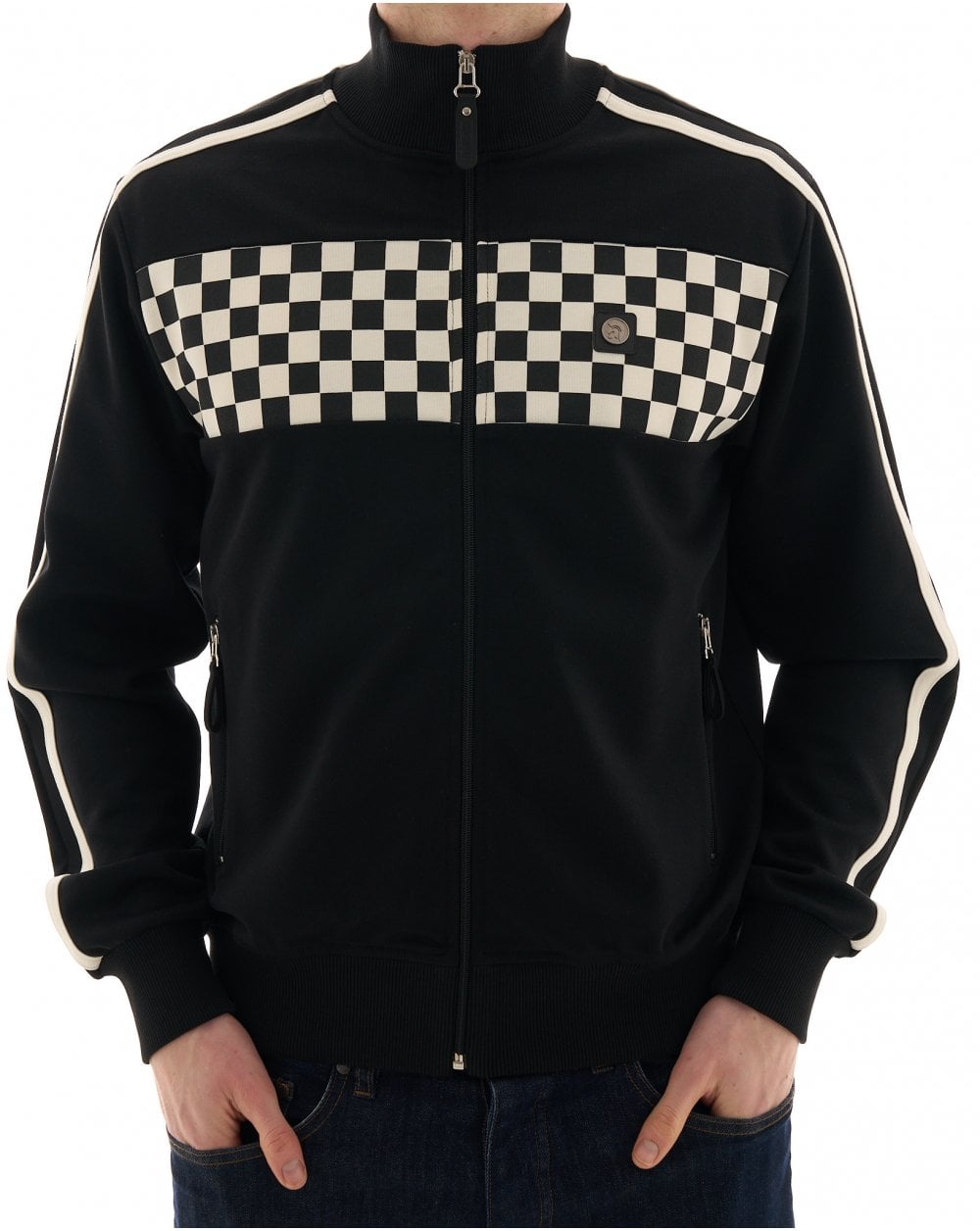 Trojan Chequerboard Track Top Black