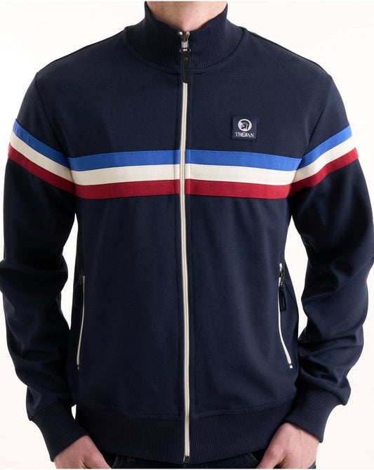 Trojan Retro Stripe Track Top Navy
