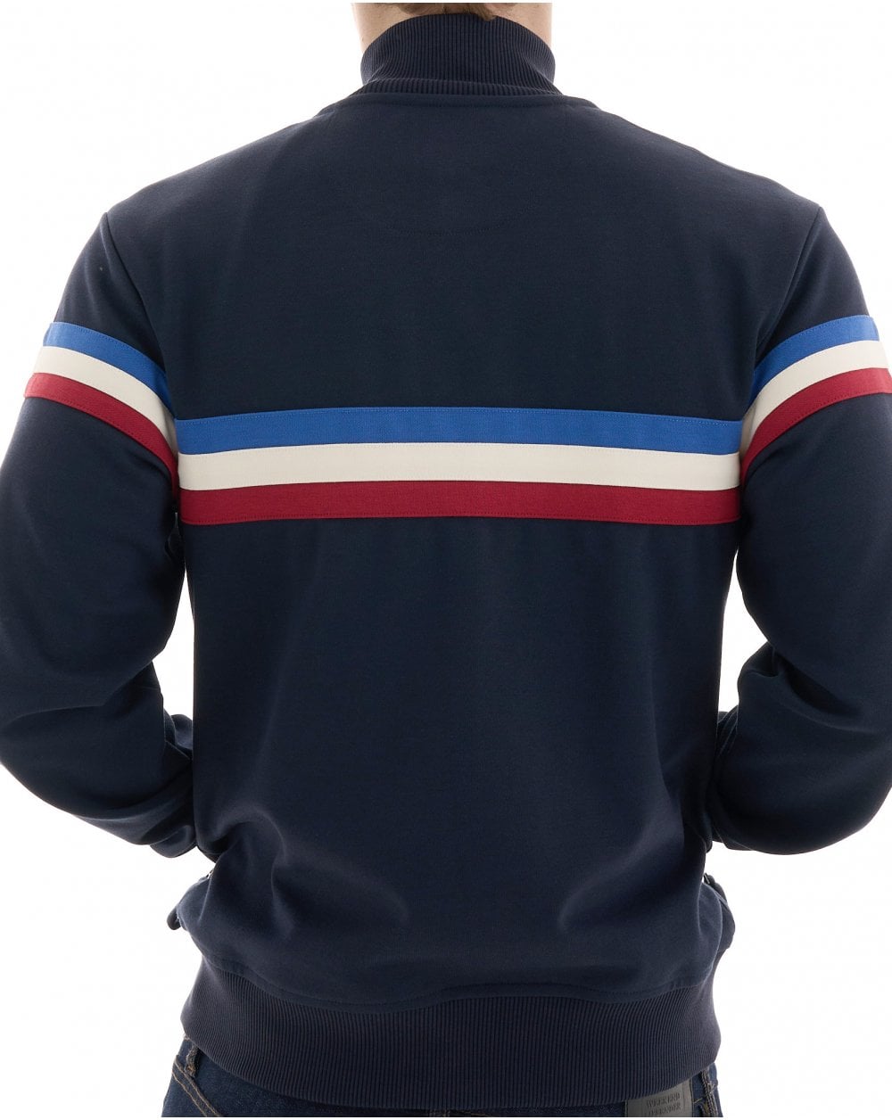 Trojan Retro Stripe Track Top Navy