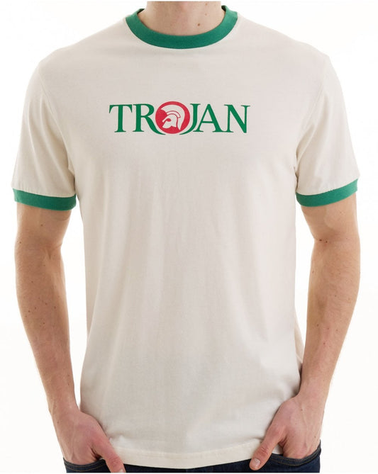 Trojan Helmet Logo T-shirt Ecru/Green