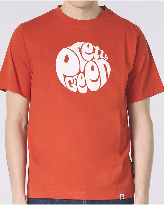 Pretty Green Gillespie Logo T Shirt Bright Red