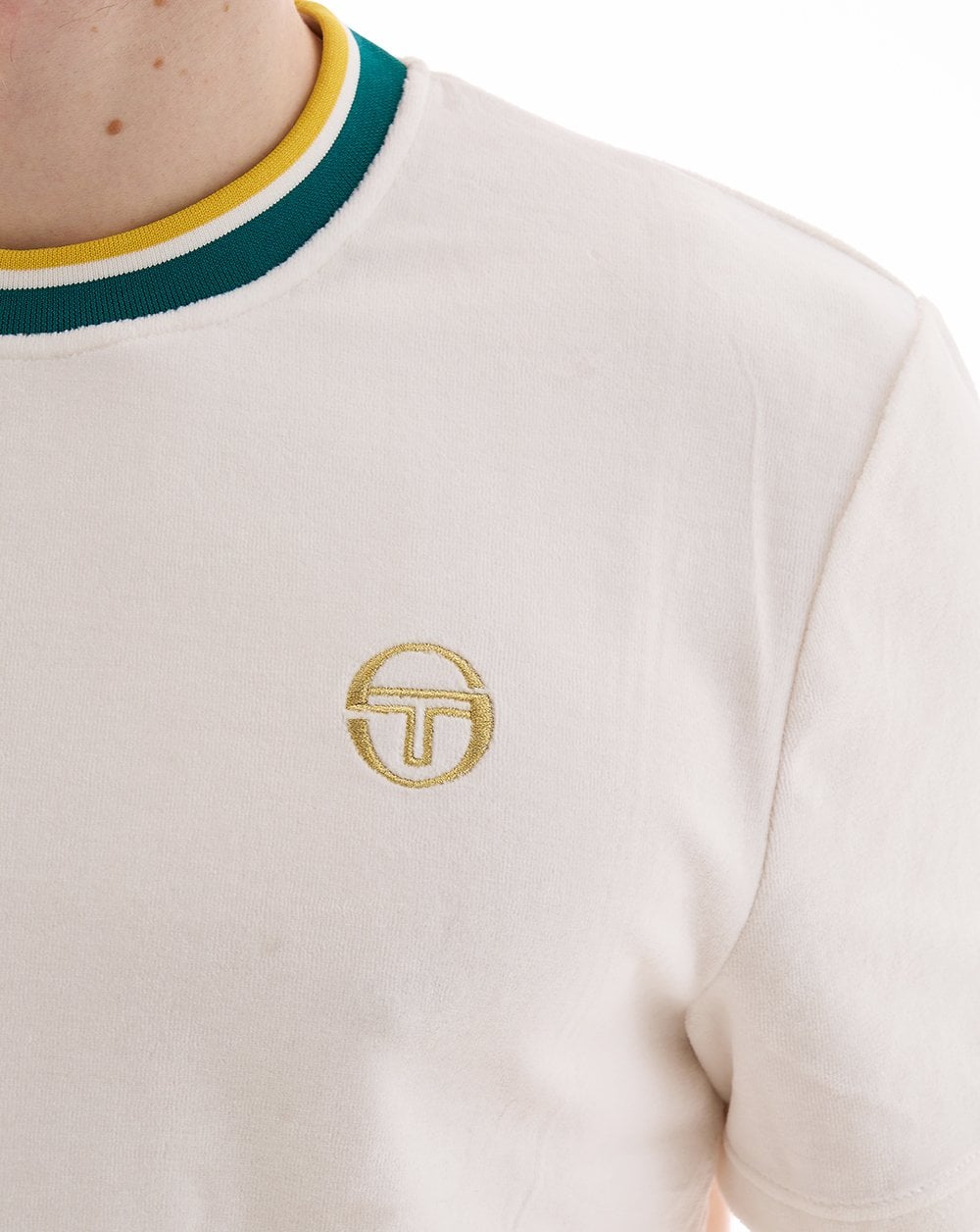 Sergio Tacchini Monte Velour T Shirt Gardenia