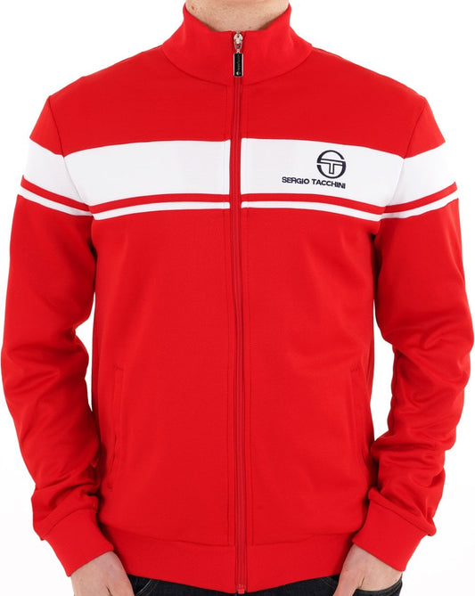 Sergio Tacchini Masters Track Top Dark Red / White