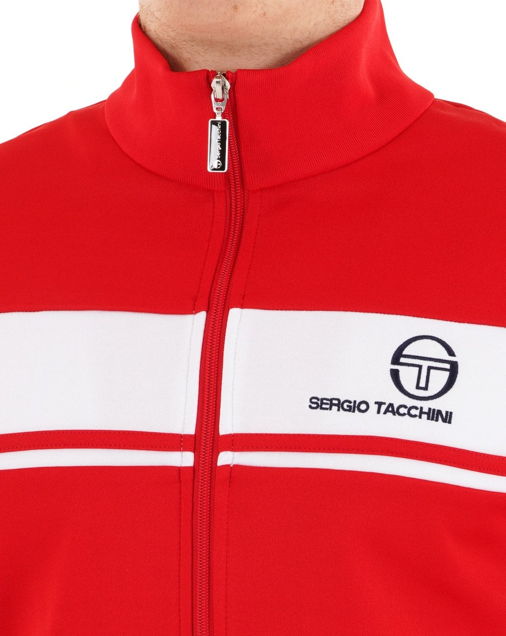 Sergio Tacchini Masters Track Top Dark Red / White