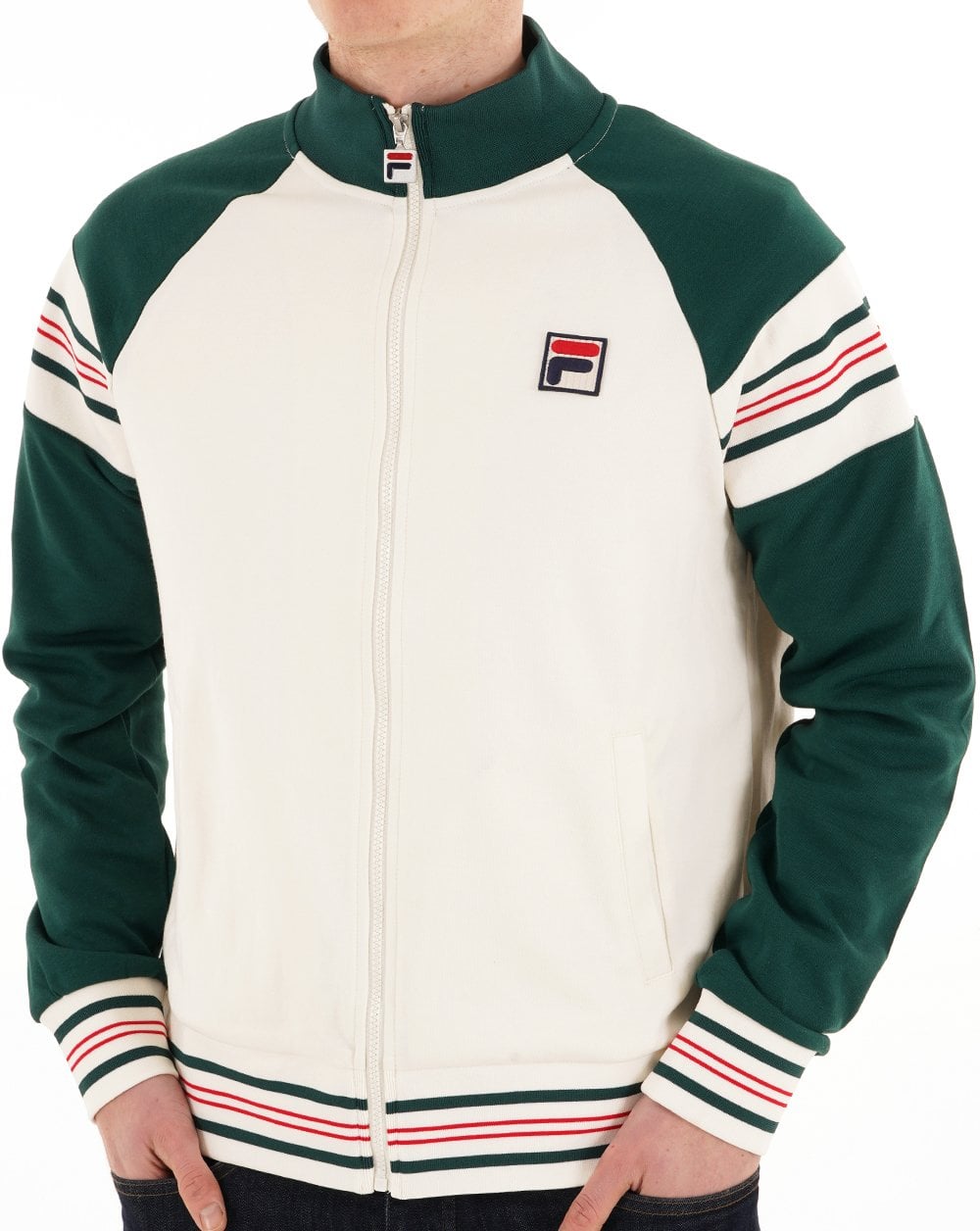 Fila Vintage Advantage Track Top Off White Green