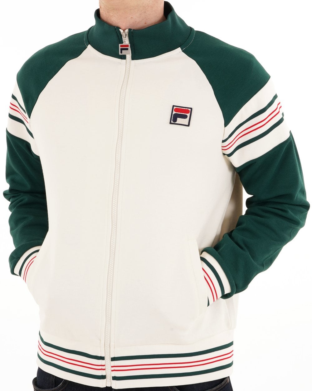 Fila Vintage Advantage Track Top Off White Green