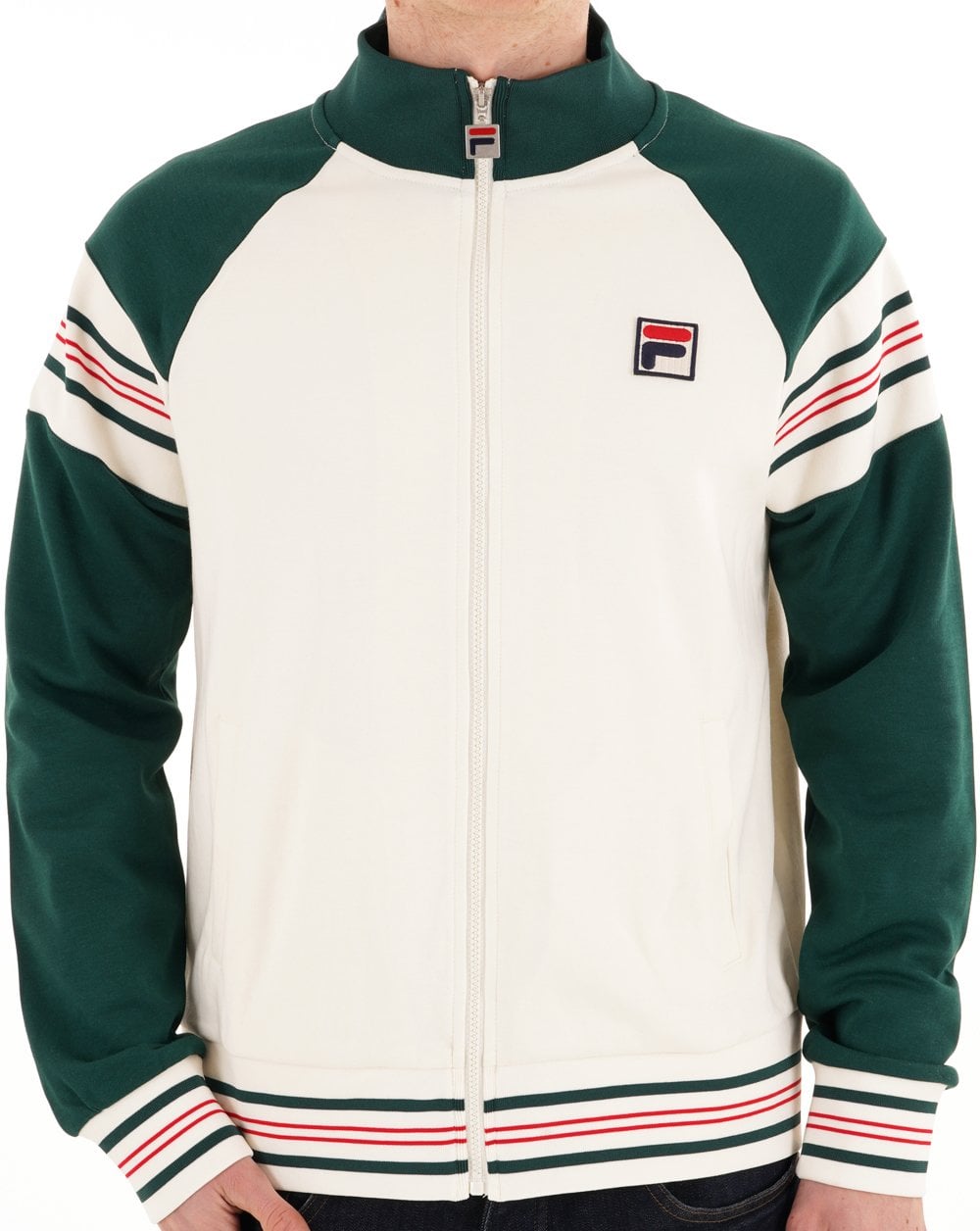 Fila Vintage Advantage Track Top Off White Green