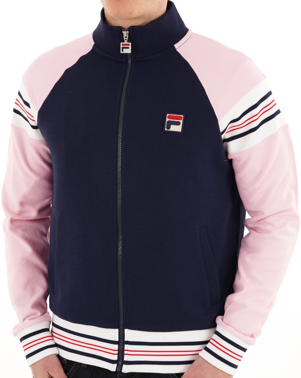 Fila Vintage Advantage Track Top Navy Soft Pink
