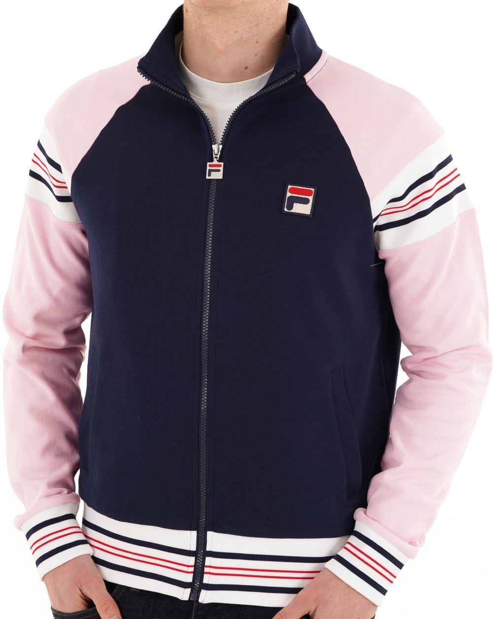 Fila Vintage Advantage Track Top Navy Soft Pink