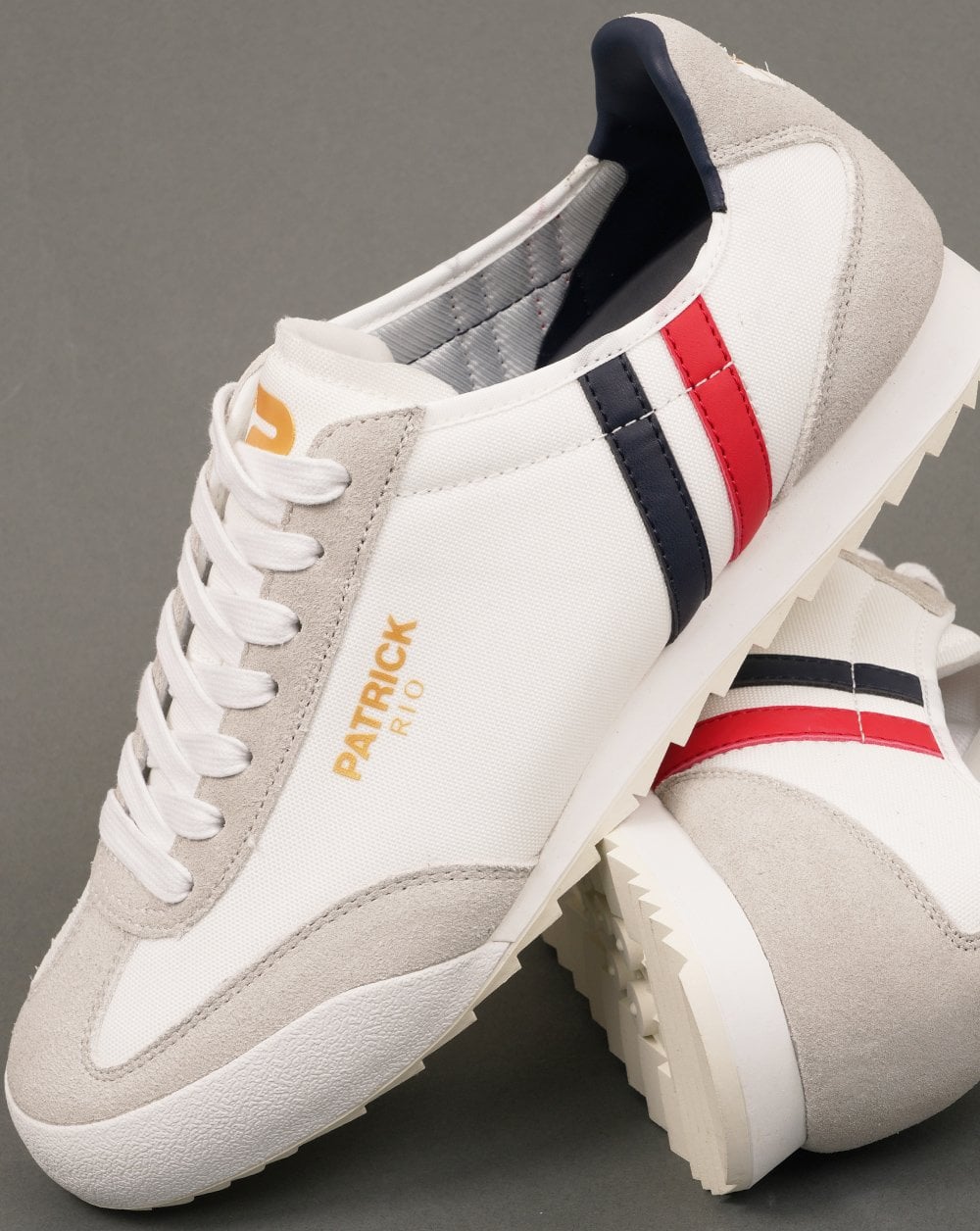 Patrick Rio Trainers White Navy Red
