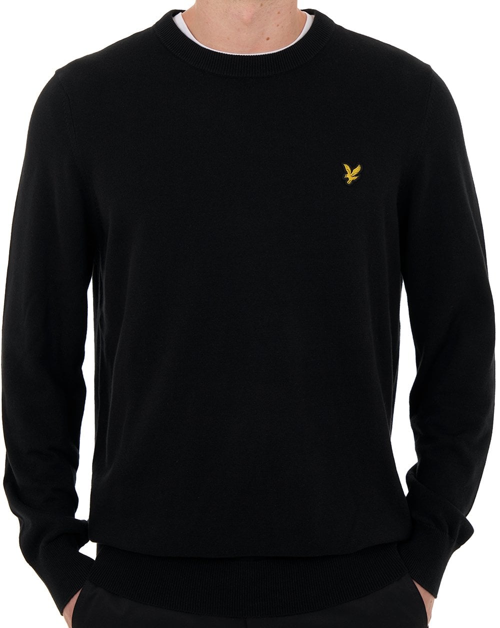 Lyle & Scott Cotton Crew Neck Jumper Jet Black