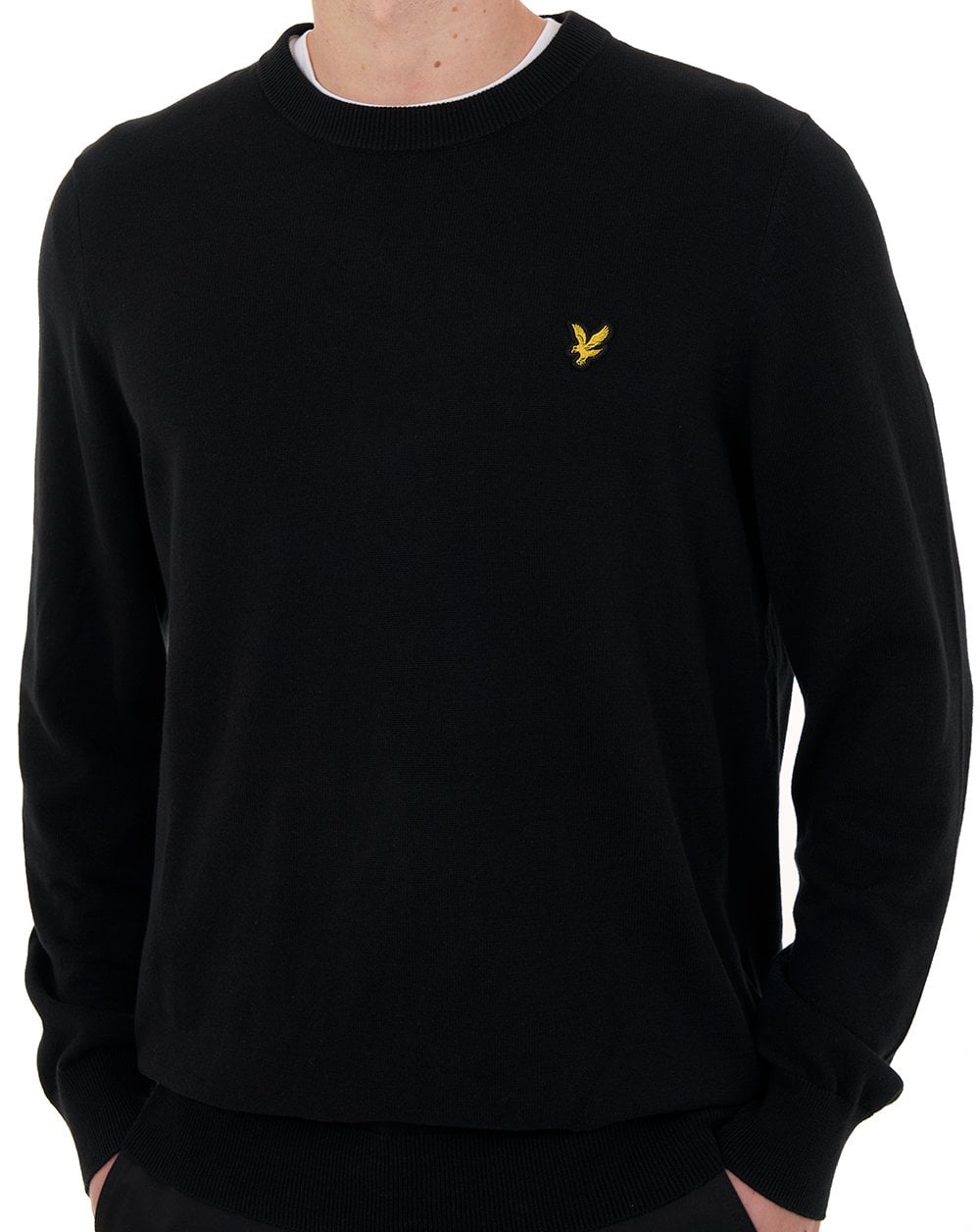 Lyle & Scott Cotton Crew Neck Jumper Jet Black