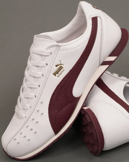 Puma Sprint Trainers White/Burgundy