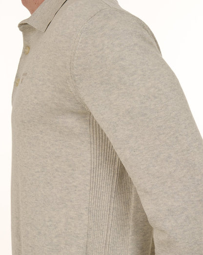 Barbour Pima Cotton Knit LS Polo Shirt Neutral