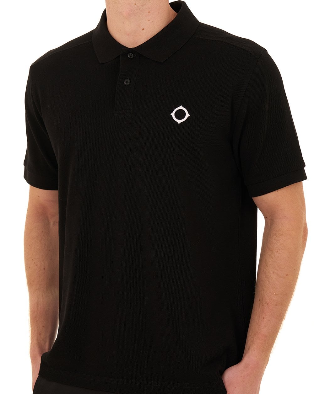 MA.STRUM Pique Polo Jet Black