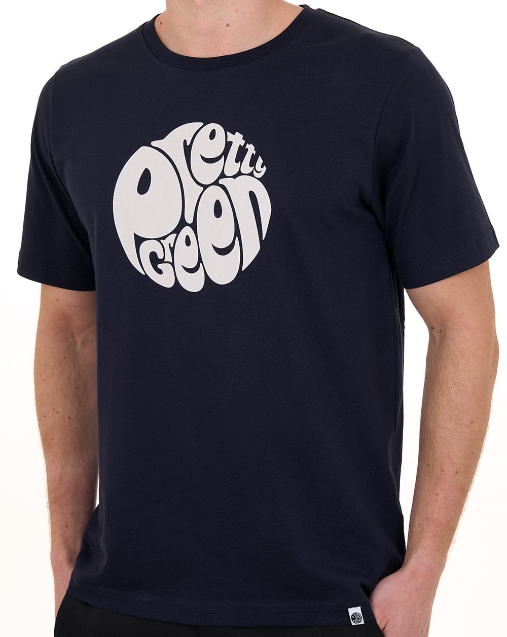 Pretty Green Gillespie Logo T Shirt Navy/White
