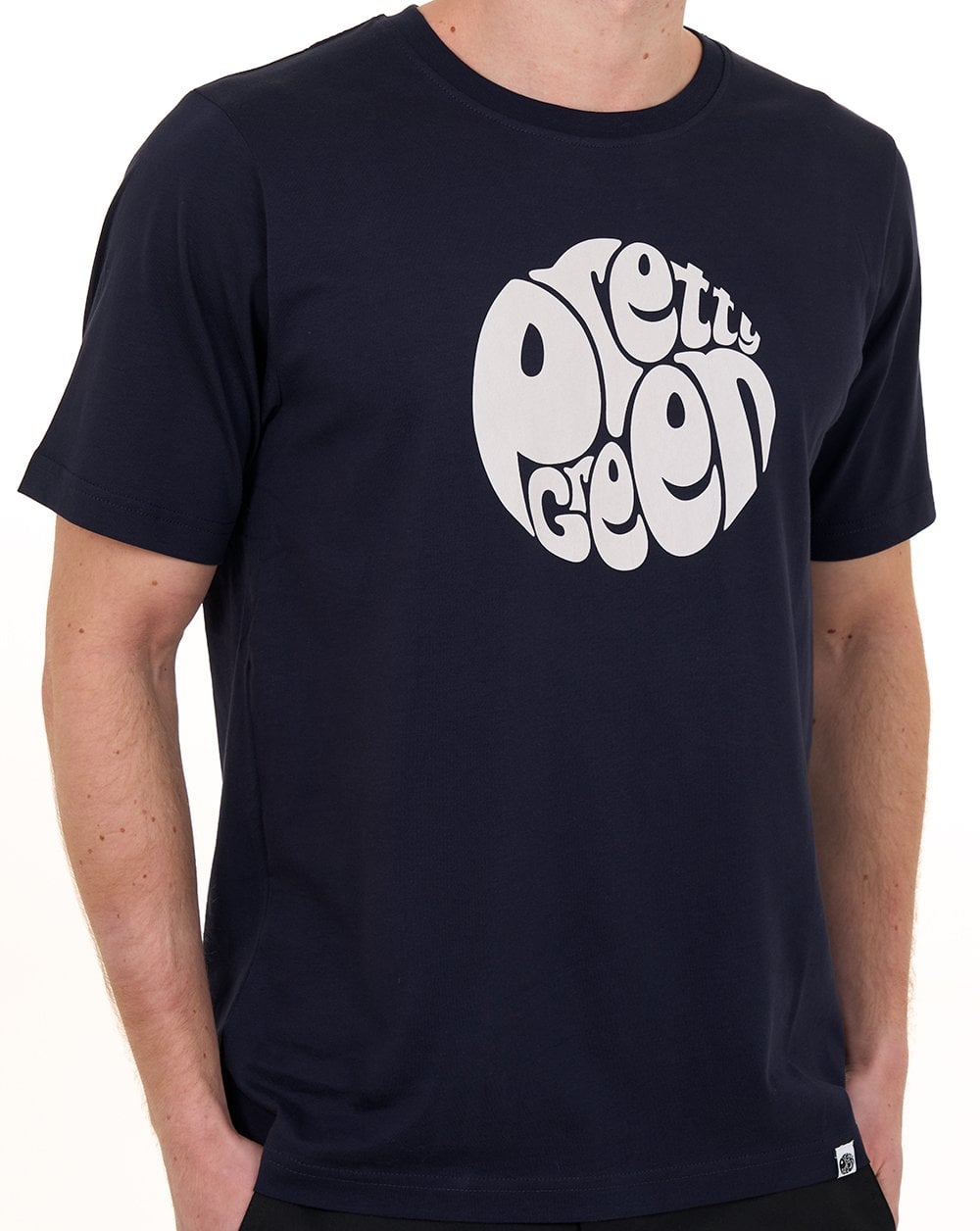 Pretty Green Gillespie Logo T Shirt Navy/White