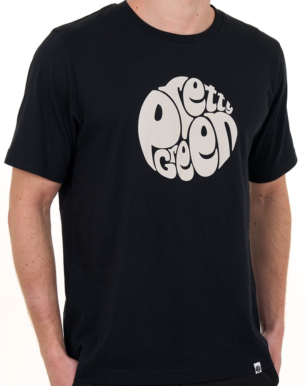 Pretty Green Gillespie Logo T Shirt Black/Grey