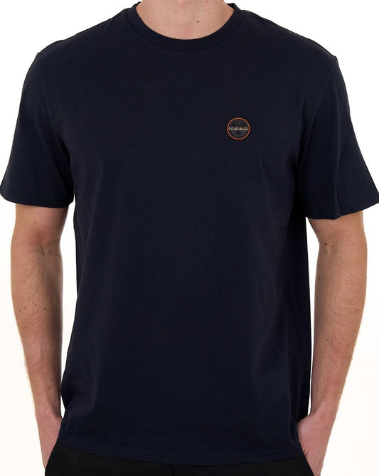 Napapijri Small Badge T Shirt Blue Marine