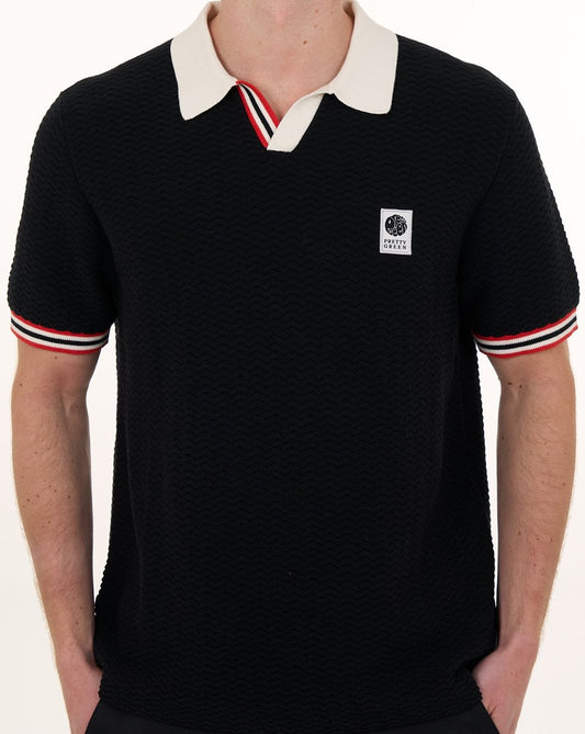 Pretty Green Stratosphere Knit Polo Black
