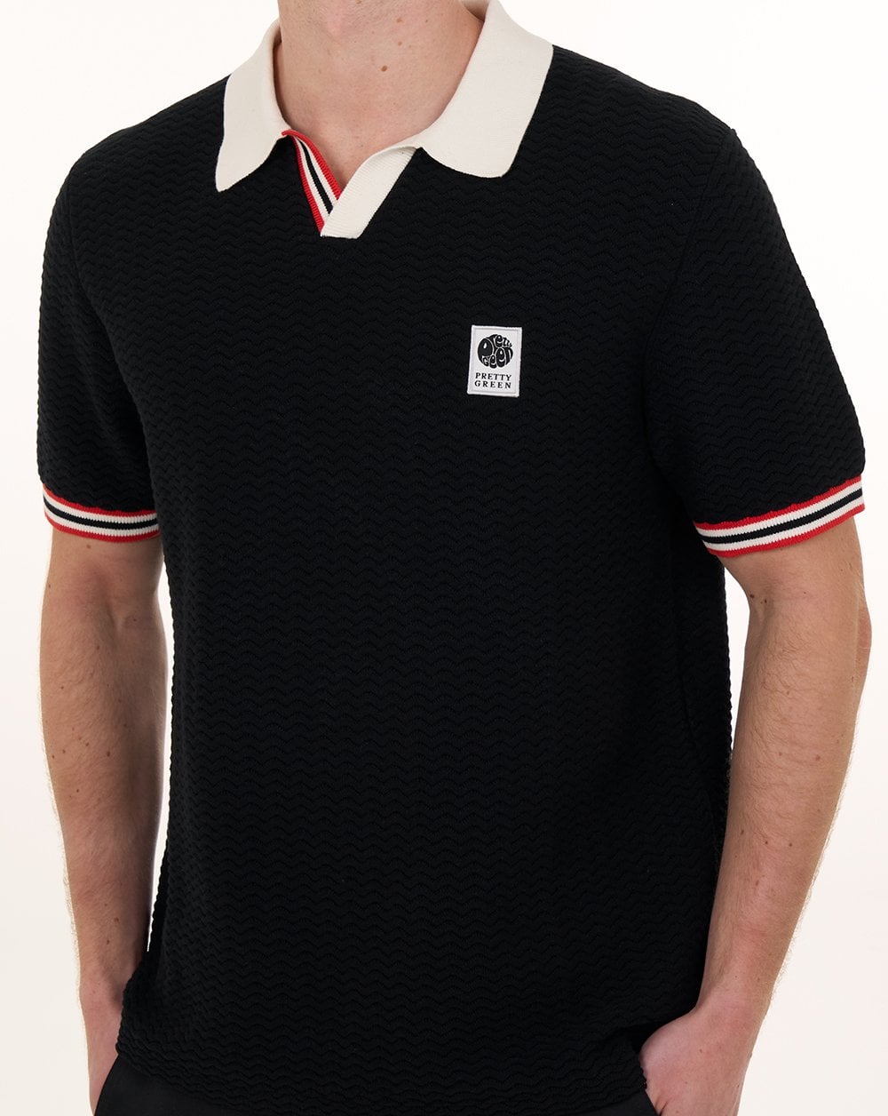 Pretty Green Stratosphere Knit Polo Black