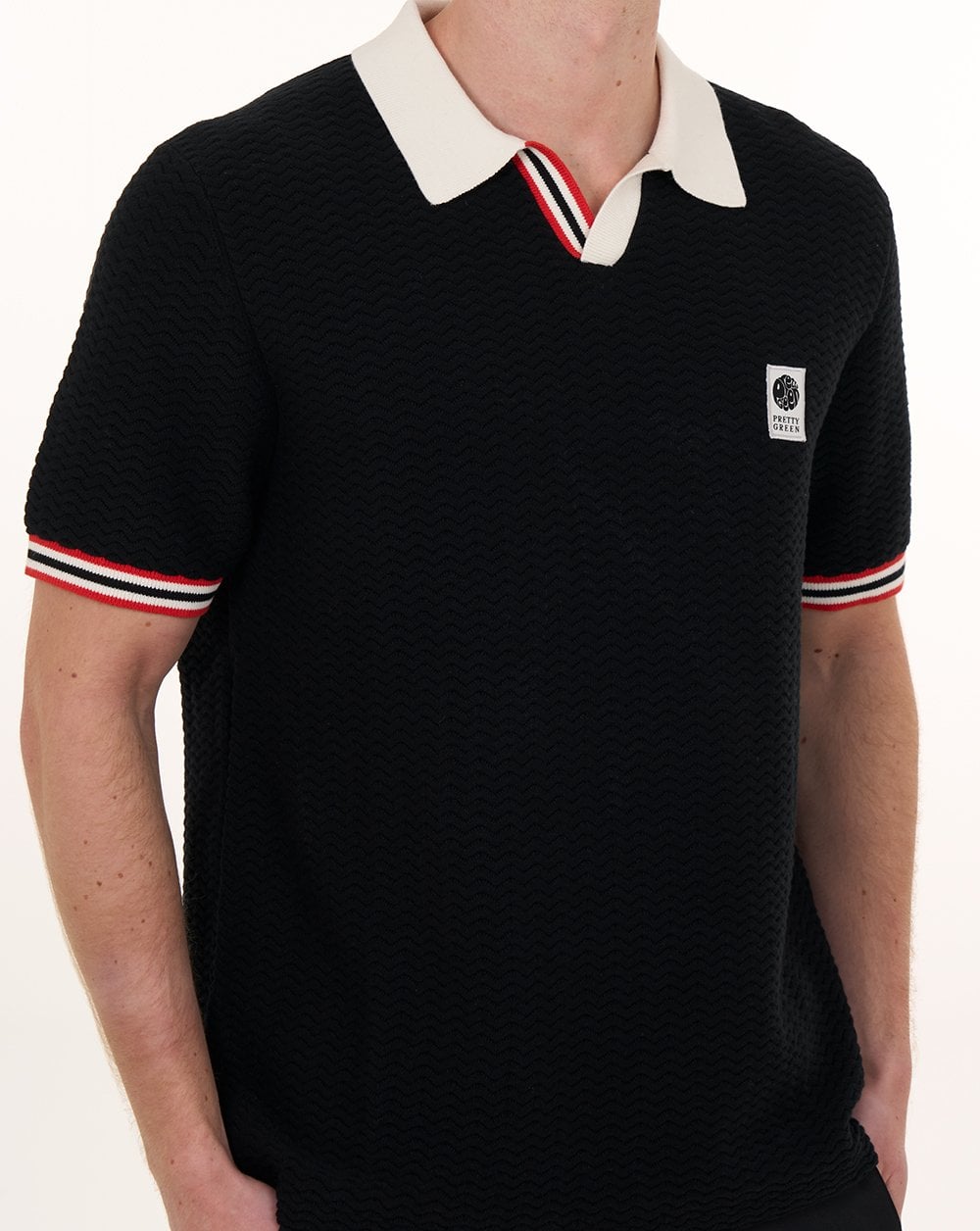 Pretty Green Stratosphere Knit Polo Black