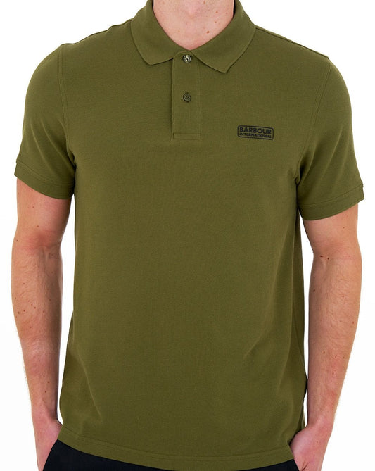 Barbour International Essential Polo Olive Green