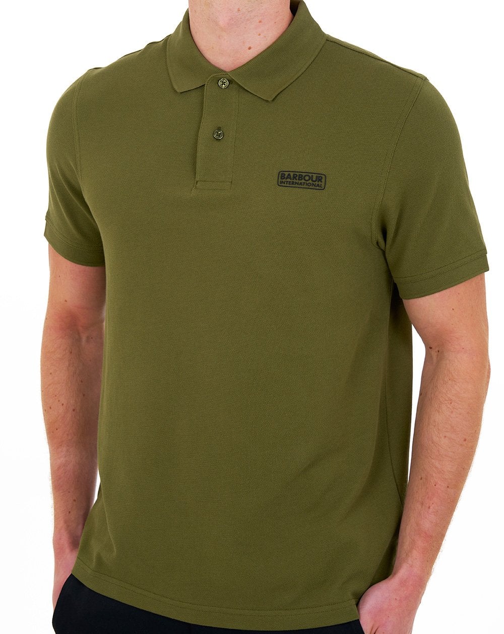 Barbour International Essential Polo Olive Green