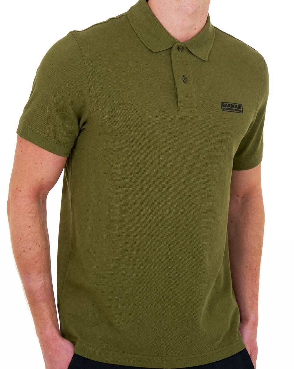 Barbour International Essential Polo Olive Green