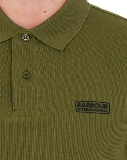Barbour International Essential Polo Olive Green