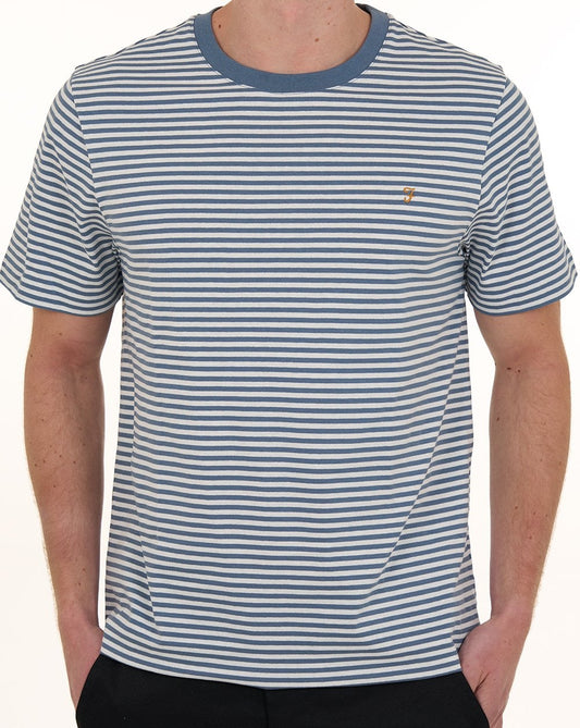 Farah Castle Striped T Shirt Blue Tide