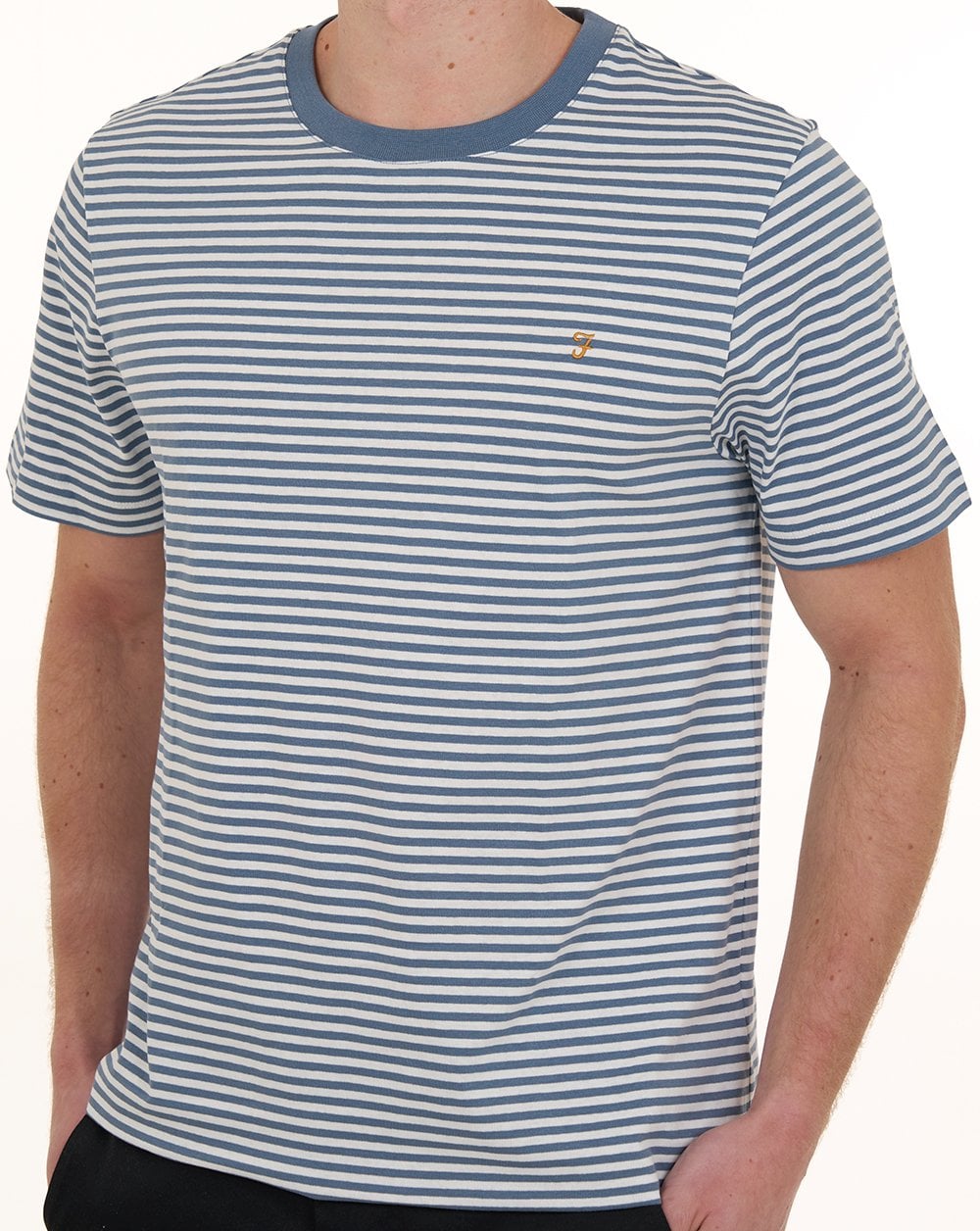 Farah Castle Striped T Shirt Blue Tide