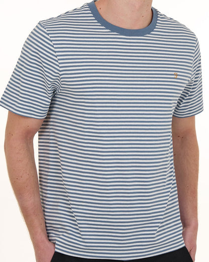 Farah Castle Striped T Shirt Blue Tide