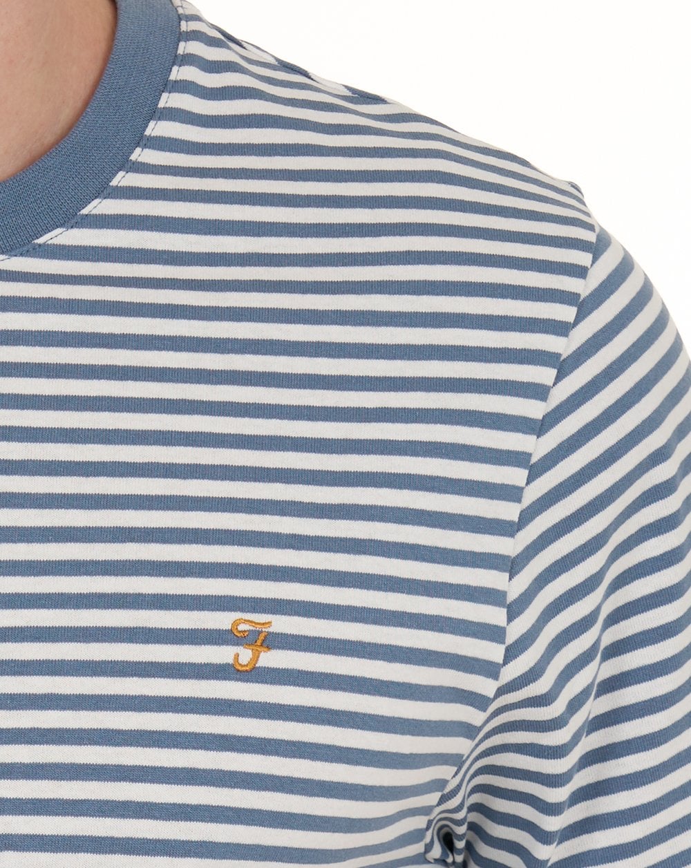 Farah Castle Striped T Shirt Blue Tide