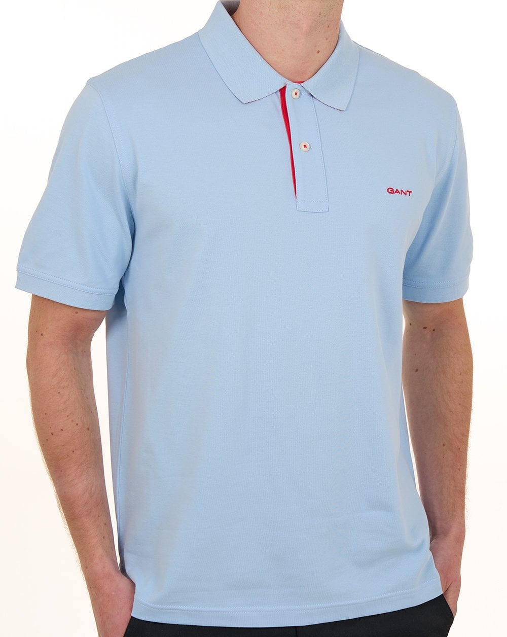 Gant Contrast Collar Polo Shirt Fresh Blue
