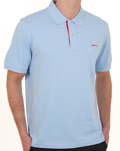 Gant Contrast Collar Polo Shirt Fresh Blue