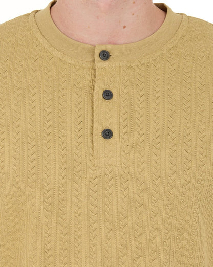 Pretty Green Zephlyn Texture Grandad Tee Taupe