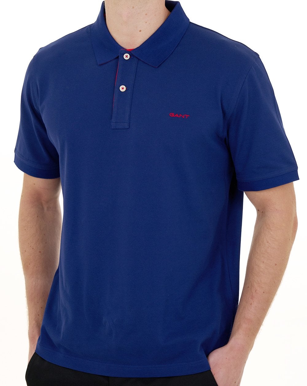 Gant Contrast Collar Polo Shirt Rich Navy