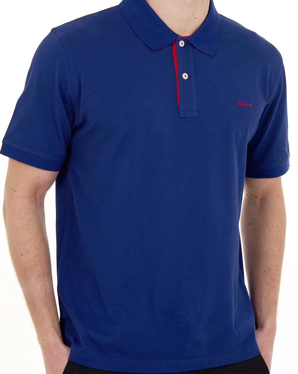 Gant Contrast Collar Polo Shirt Rich Navy