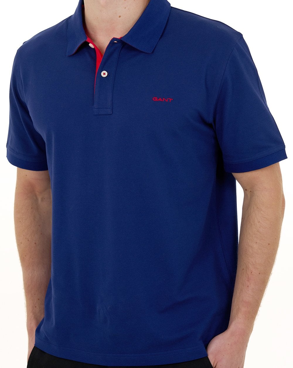 Gant Contrast Collar Polo Shirt Rich Navy