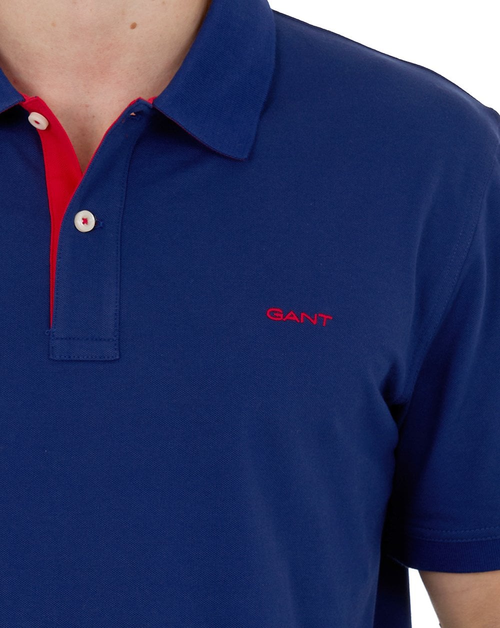 Gant Contrast Collar Polo Shirt Rich Navy