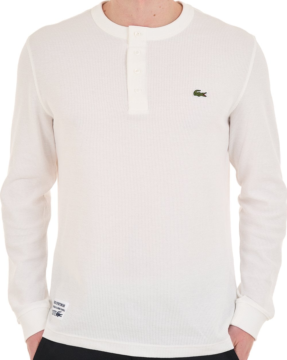 Lacoste Waffle Knit Henley T-shirt Flour