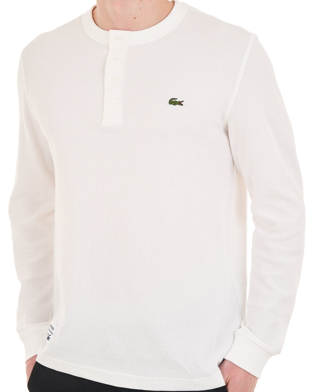 Lacoste Waffle Knit Henley T-shirt Flour