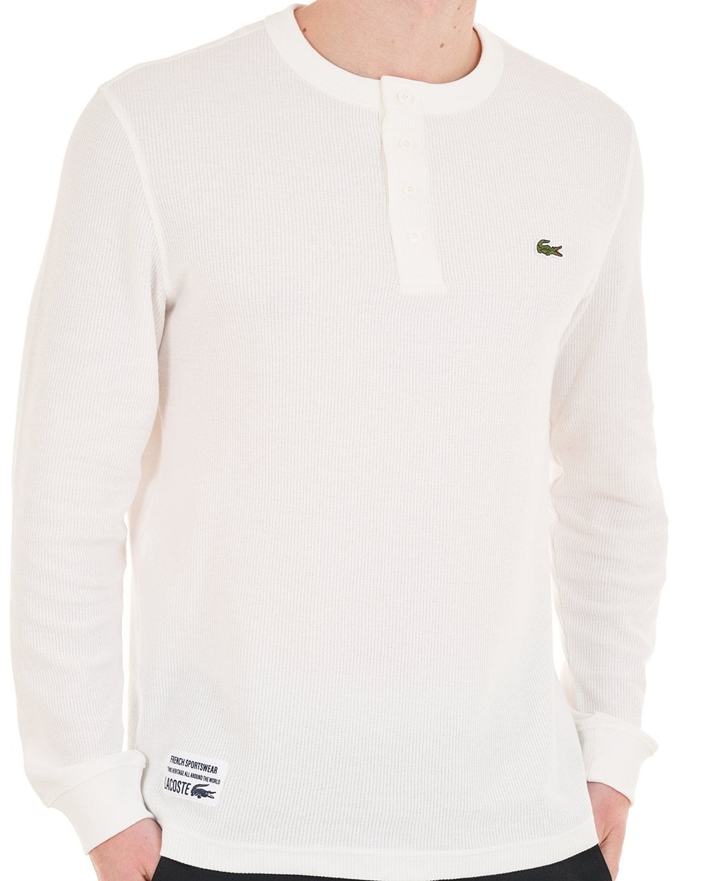 Lacoste Waffle Knit Henley T-shirt Flour