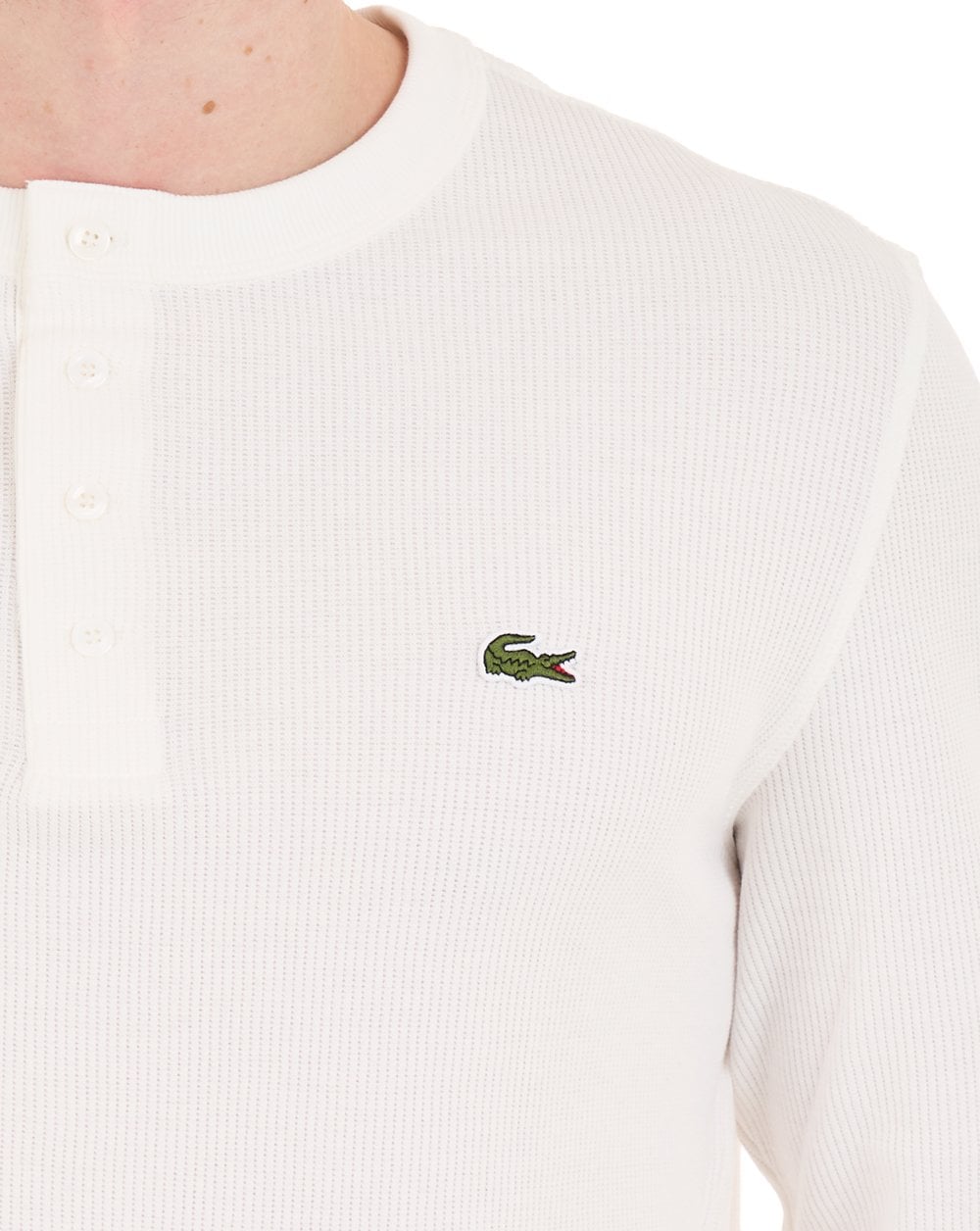 Lacoste Waffle Knit Henley T-shirt Flour