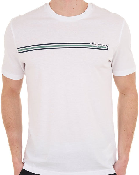 Ben Sherman Core Stripe Tee White