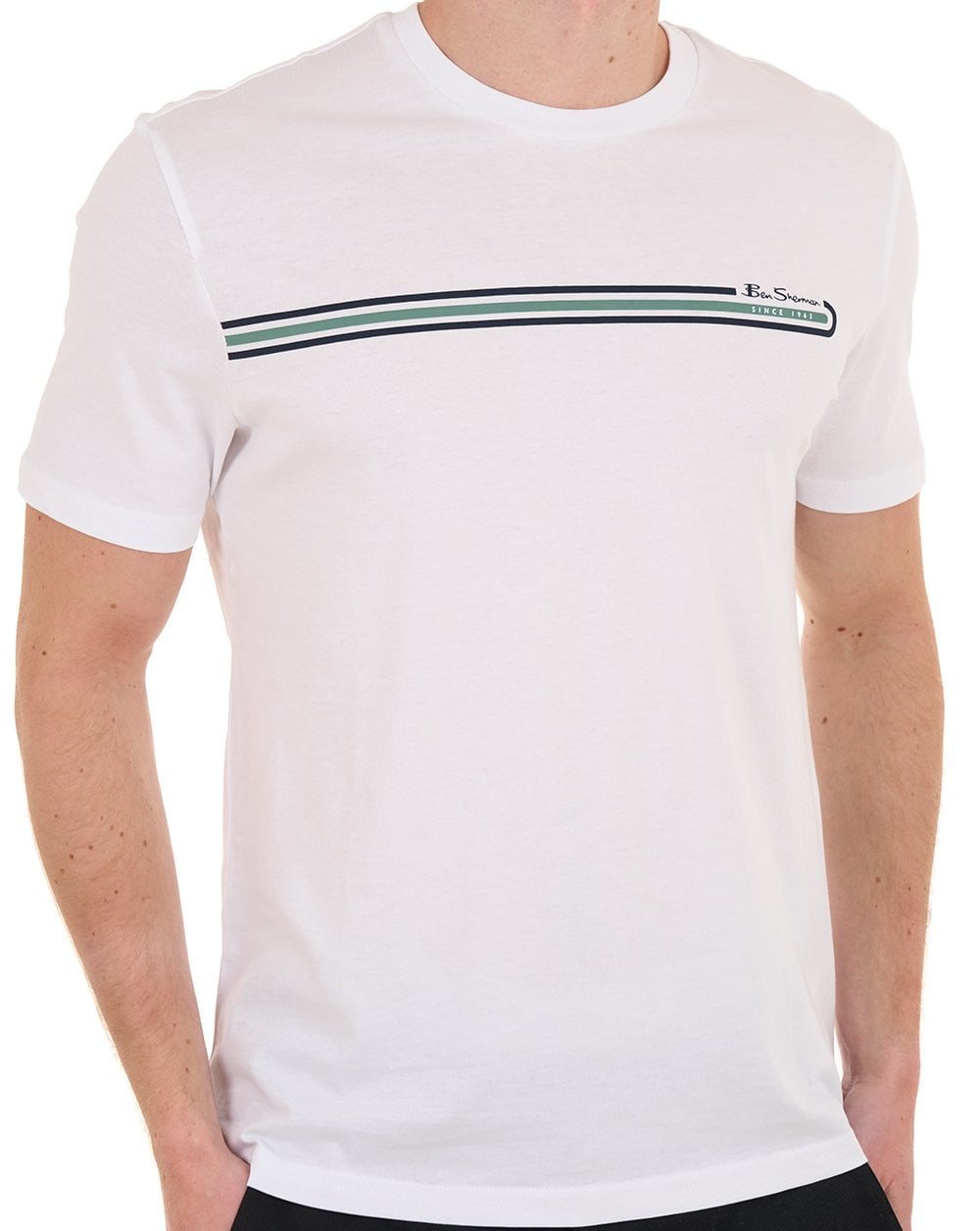 Ben Sherman Core Stripe Tee White