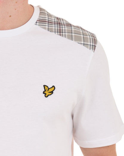 Lyle & Scott Check Panelled T Shirt White
